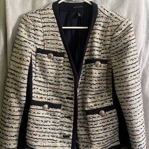 White House Black Market Navy and Cream Blazer